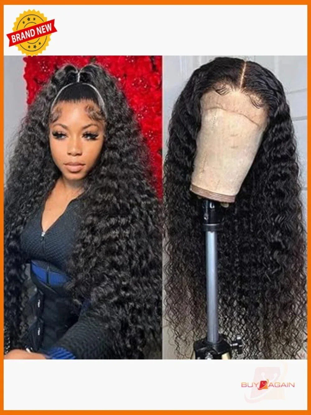 13x4 Deep Wave Lace Front Wig Human Hair 180% Density Wet and Wavy Curly Wig